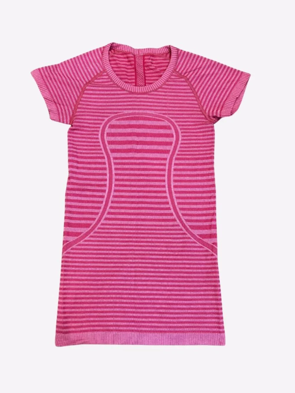 Lululemon Swiftly Tech Short Sleeve Heathered Berry Rumble Pink Striped Sz 6